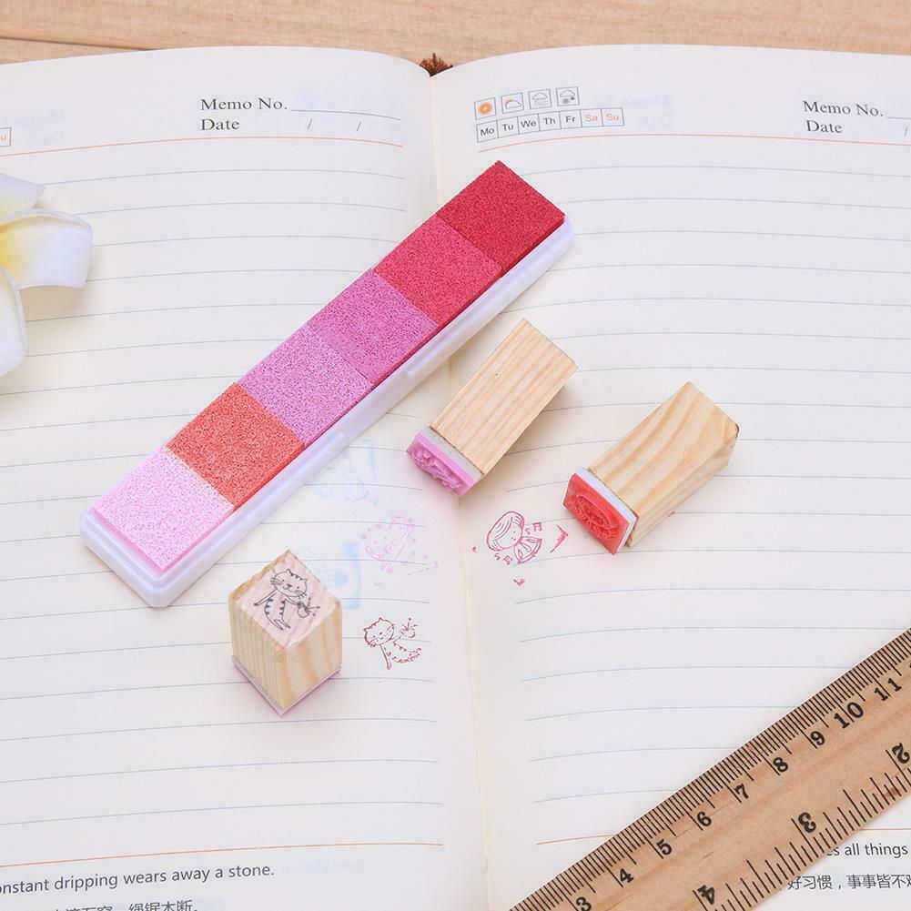 Gradient Color Ink Pad Inkpad Rubber Stamp Water Based Diy Finger Print 10 Colours - S1 Purple