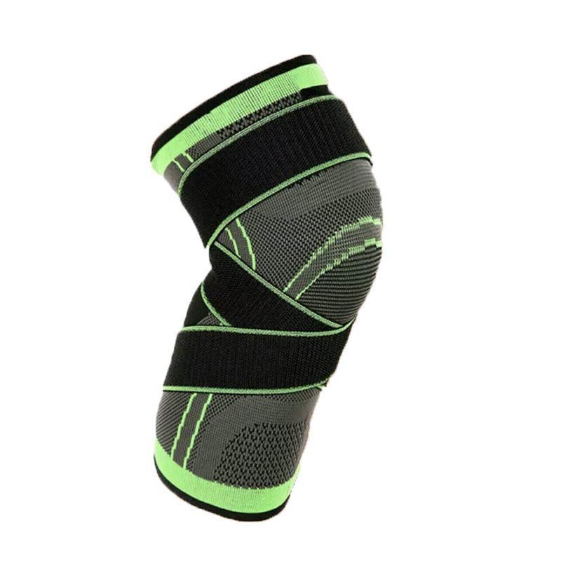 3D Weaving Knee Brace Breathable Sleeve Support Running Jogging Joint Pain Leg Green - Green-M