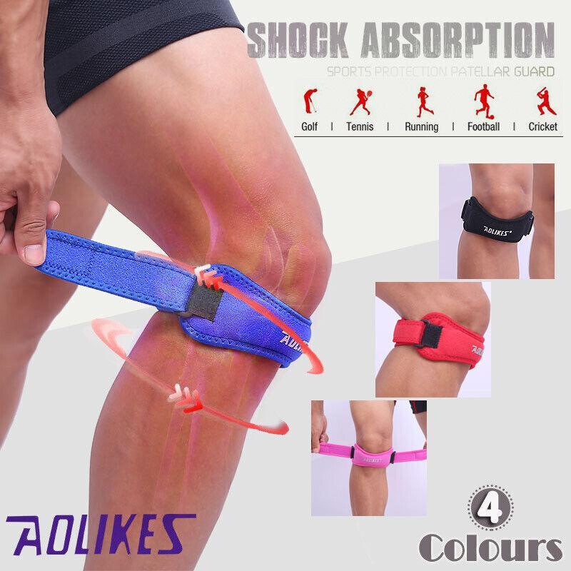 Aolikes Knee Strap Patella Jumper Gel Runner Tennis Sports Brace Support - Pink