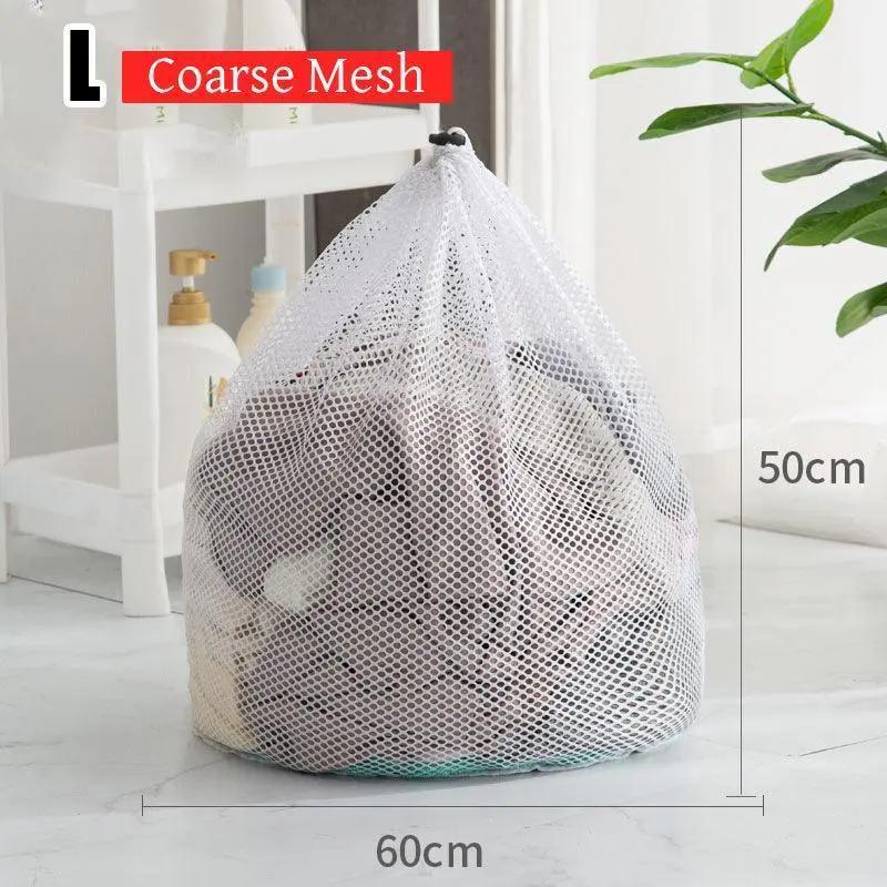 Drawstring Laundry Wash Bag Fine or Coarse Mesh Lingerie Delicate Clothes L - Coarse Mesh L