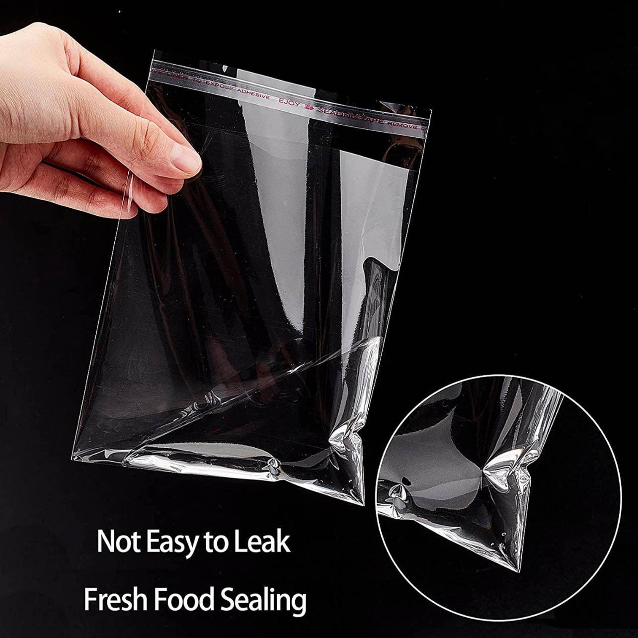 Multi-size Clear Self-Seal Cellophane Bags - Bulk Adhesive Opp - 15*20+3