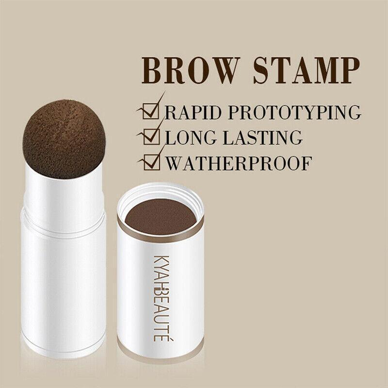 Eyebrow Shaping Kit Waterproof One Step Perfect Brow Stamp Stencils Makeup Set - Dark Brown
