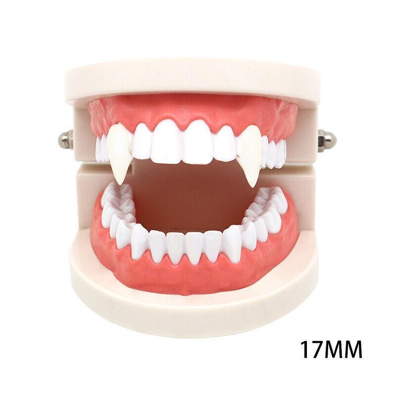 Cosplay Vampire Fangs Fake Teeth for Halloween Costume Party Dress Up 2PCS Prop Set - 19mm-1Piar