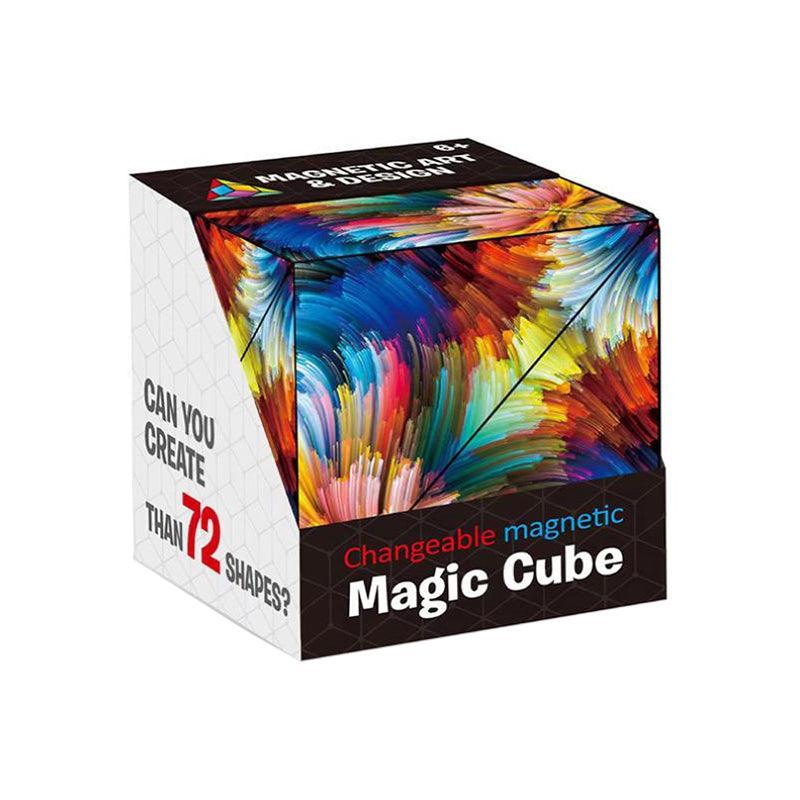 Variety Changeable Magnetic Magic Cube 3D Hand Flip Puzzle Anti Stress Toys Gift - Colourful Pattern