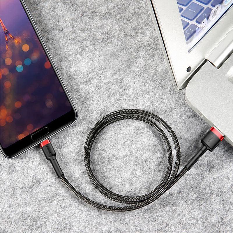 Red and Red Baseus USB To Type-C Charger Cable 3A Fast Charging For Huawei - 2M 1PC