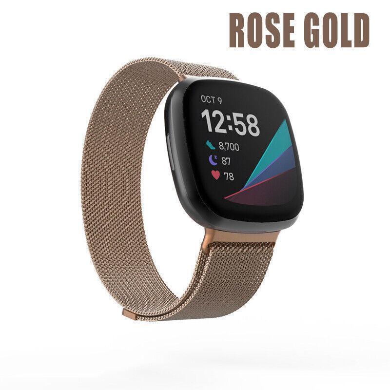 For Fitbit Versa 2 Lite Watch Band Strap Sports Metal Wristband Replacement Large - Silver Versa/Versa 2/Lite