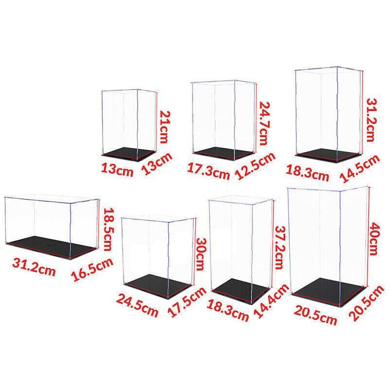 Acrylic Display Case Clear Box Dustproof Large Self-Install Cars Trucks - 17.3x12.5x24.7CM