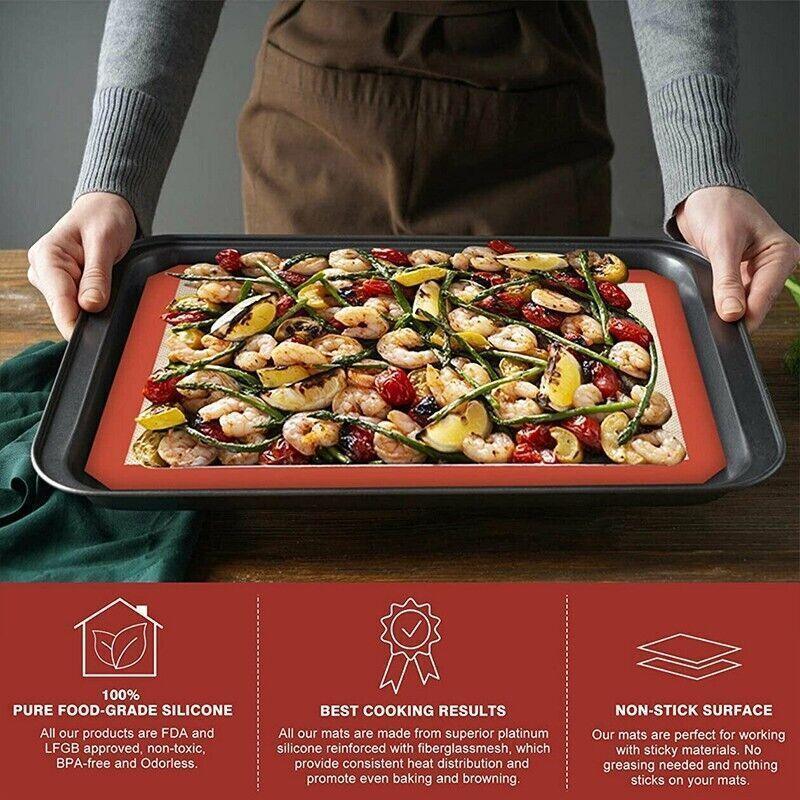 New Non-Stick Silicone Baking Mat Large Scale Cake Emarle Silicon Bakeware Dough - Grey 2PCS(2*60X40CM)