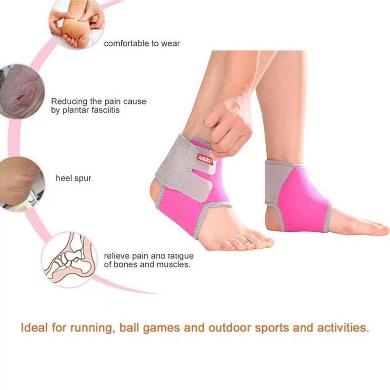 S Size AOLIKES One Pair Ankle Support Brace Wrap with Cushioned Pads - Rose Red- Small* 1 Pair