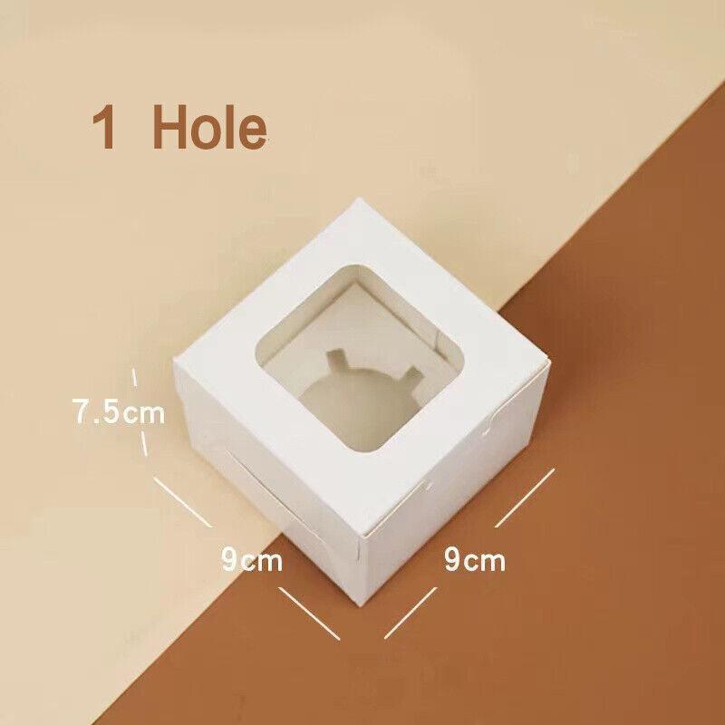 Cupcake Box Cases 1/2/4/8/12 Holes Window Face Cases Party Wedding Muffin Baking - 2 Holes 5PCS