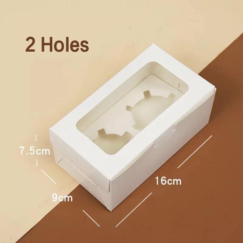 Cupcake Box Cases 1/2/4/8/12 Holes Window Face Cases Party Wedding Muffin Baking - 12 Holes 5PCS