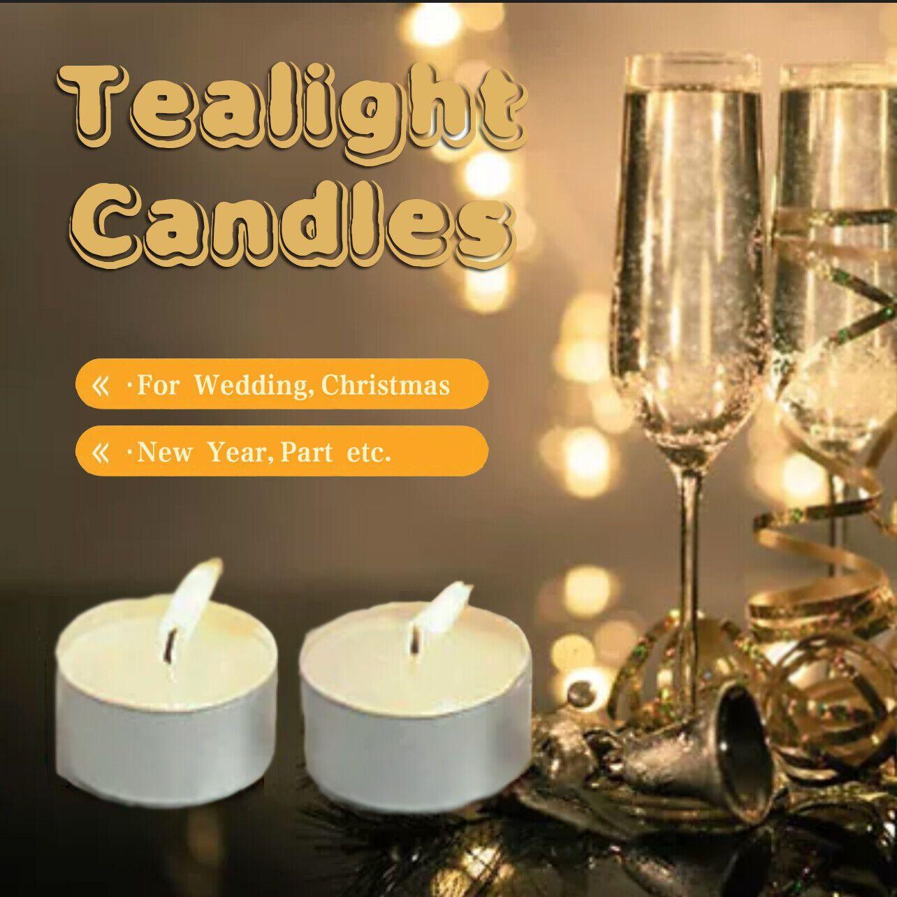 Tealight Candles 10 or 50 Pack Unscented Long Burning for Wedding Party Decor - White- 2 Hours10PCS
