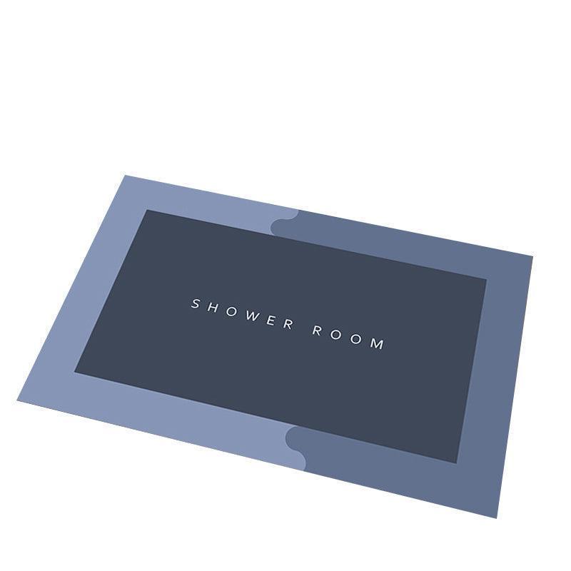 40*60CM Super Absorbent Floor Mat Soft Quick-Drying Non-Slip Diatom Mud Bath - Blue-Retangle