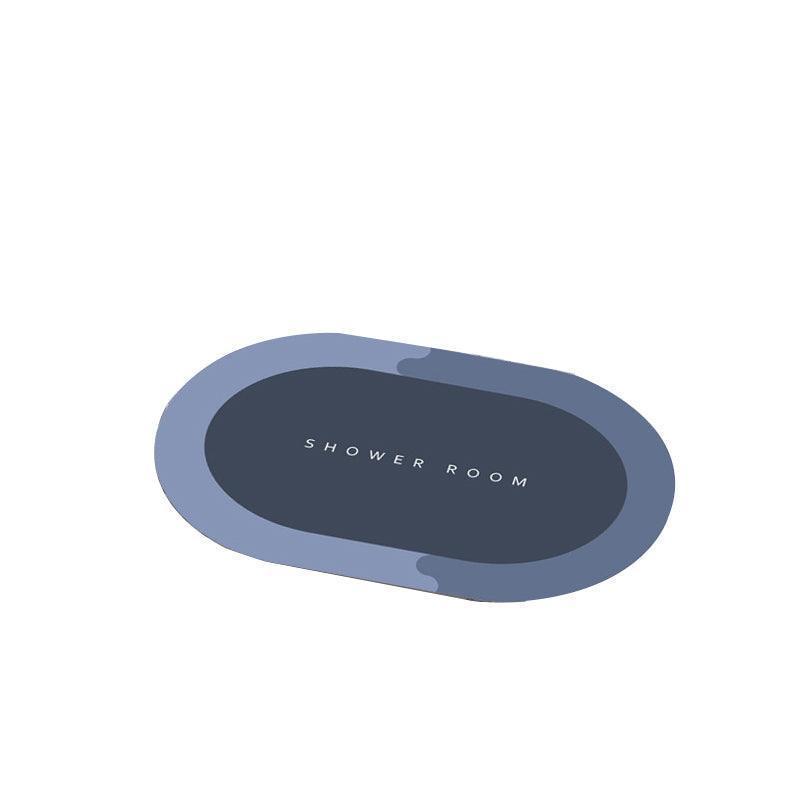 40*60CM Super Absorbent Floor Mat Soft Quick-Drying Non-Slip Diatom Mud Bath - Blue-Retangle