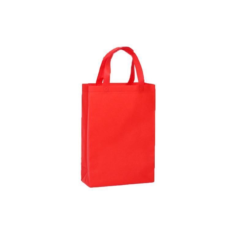 100PCS Reusable Non Woven Shopping Bags Eco Friendly Washable Tote Bags Red - 41X35X12CM