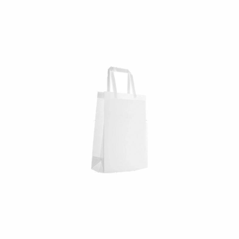 100PCS Reusable Non Woven Shopping Bags Eco Friendly Washable Tote Bags White - 35X25X10CM