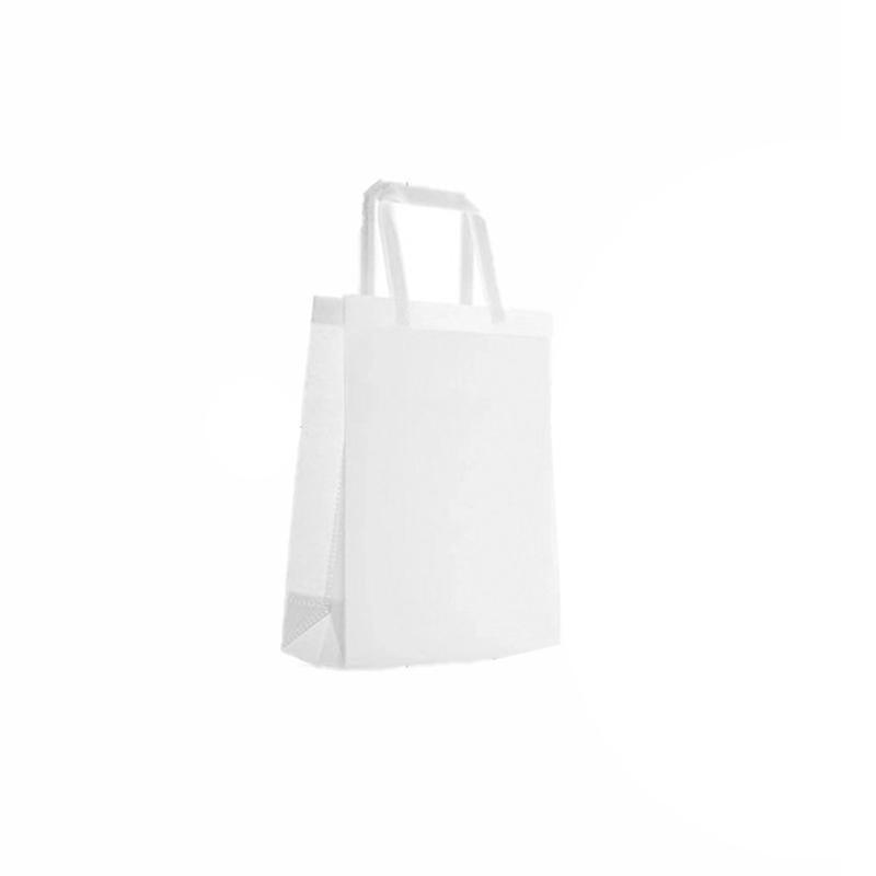100PCS Reusable Non Woven Shopping Bags Eco Friendly Washable Tote Bags White - 35X25X10CM