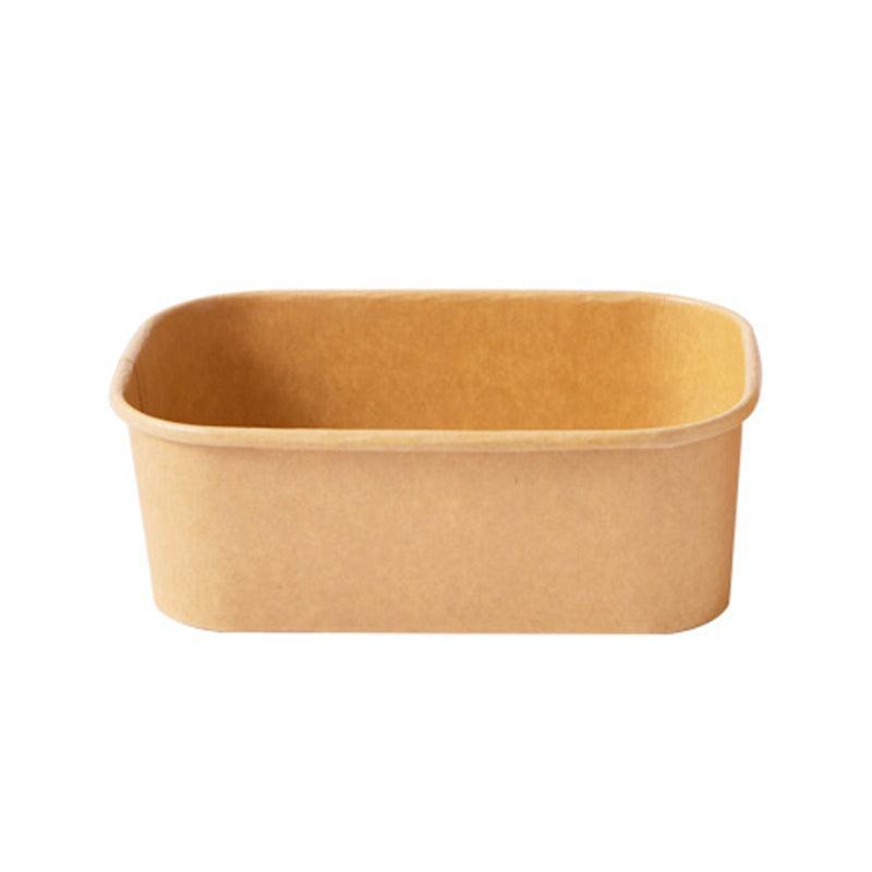 Kraft Paper Bowl for Takeaway Leak-Proof Disposable Food Container - White-Paper Lid-300pcs