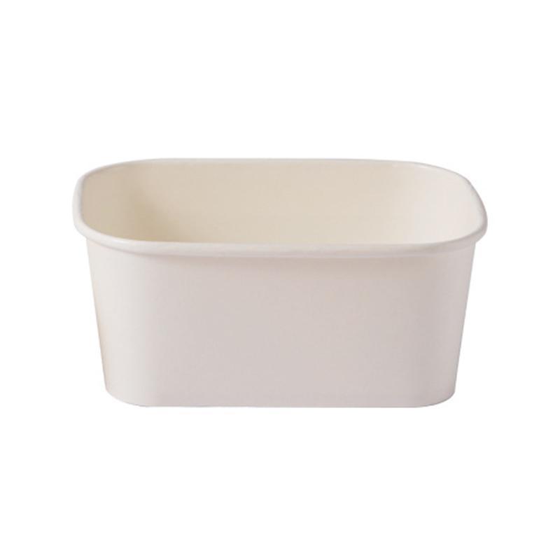 Kraft Paper Bowl for Takeaway Leak-Proof Disposable Food Container - White-Paper Lid-300pcs