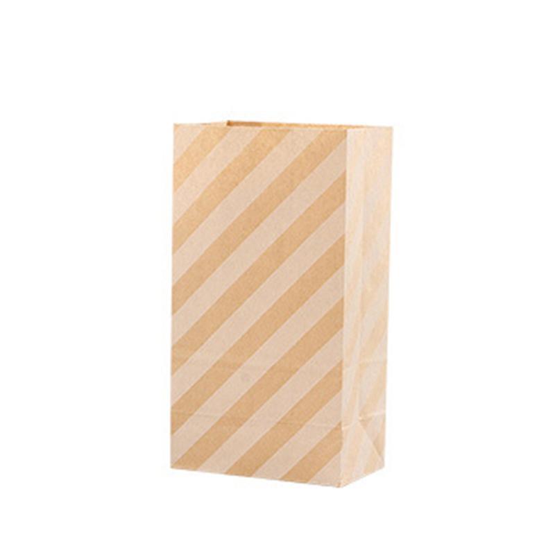 100X Colourful Plaid Kraft Paper Bag Candy Cookie Snack Cake Gift Bags 9X6X18cm - Blue
