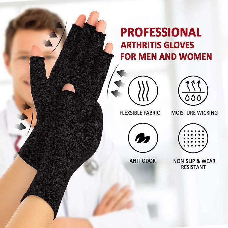 Brace Arthritis Hand Compression Gloves fingerless gloves Pain Relief Purple - S