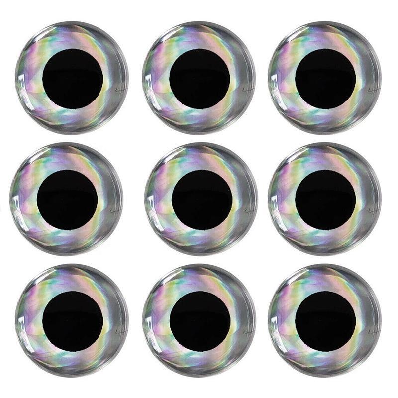 100PCS Fish Eyes 3D Holographic Lure Eyes Fly Tying Jigs Crafts Dolls - 100PCS / 5mm / Silver