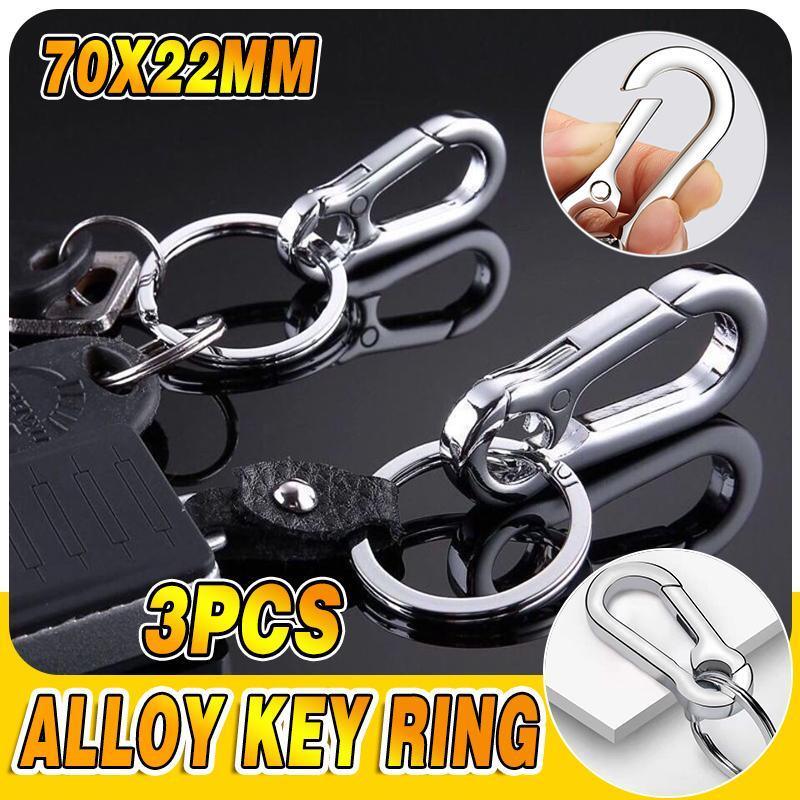 3PCS Zinc Alloy Spring Hook Keychain with Key Rings for Car Keys and Bags
