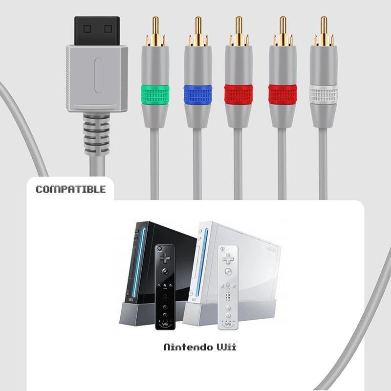 HDTV 5 RCA Component HD TV Audio Video Cable for Nintendo Wii amp WiiU U Console