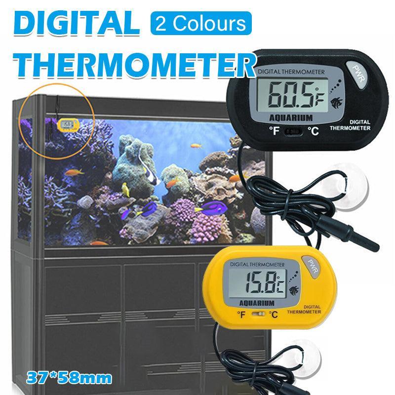 Aquarium Thermometer LCD Digital Aquarium Fish Tank Water Temperature Marine - Yellow