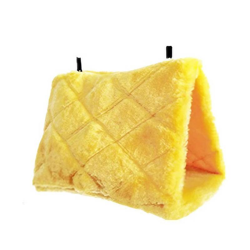 Pet Bird Parrot Parakeet Budgie Warm Hammock Cage Hut Tent Bed Hanging Cave - Yellow