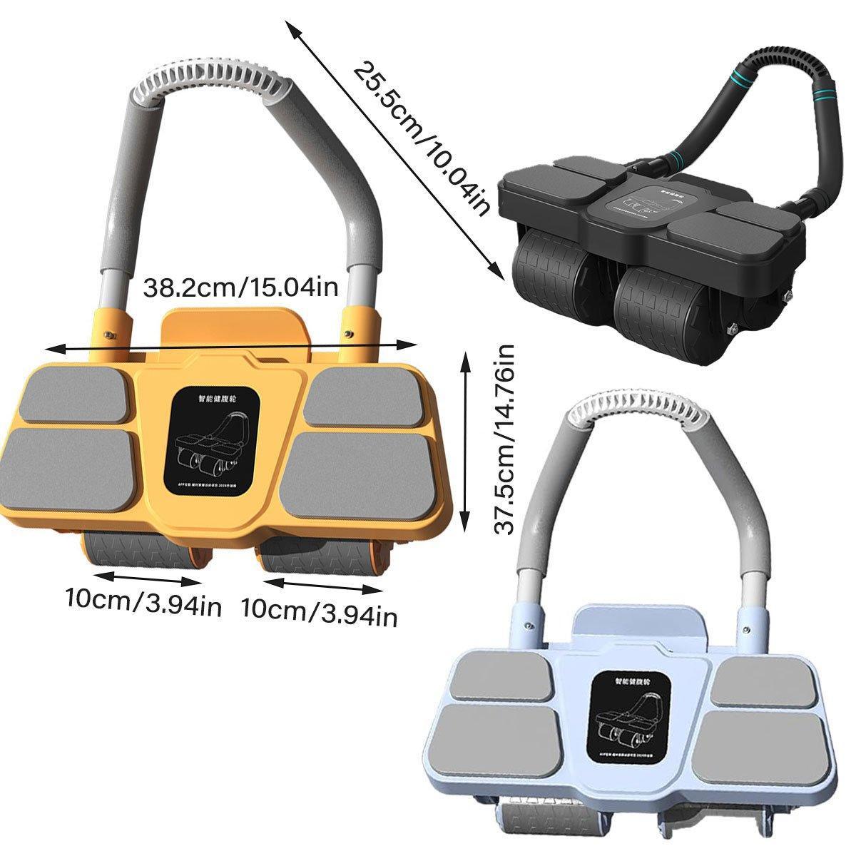 Four Wheel Abdominal Roller Automatic Rebound Ab Machine Home Fitness Equipment - Black