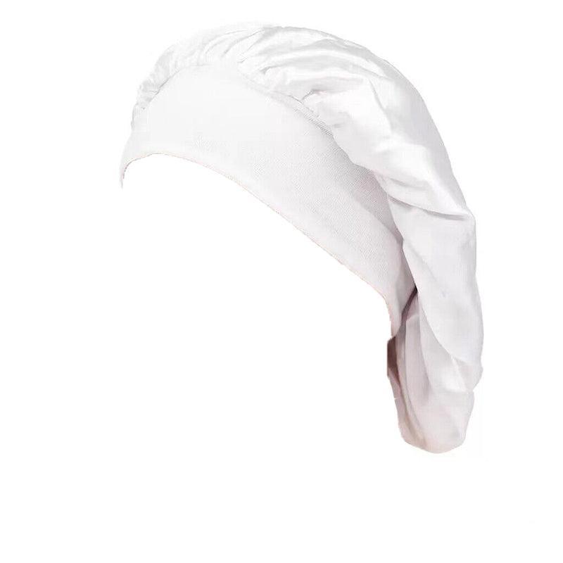 Sleeping Bonnet Hair Wrap Silk Satin Cap Women Elastic Night Soft Hat Headwear - Brown