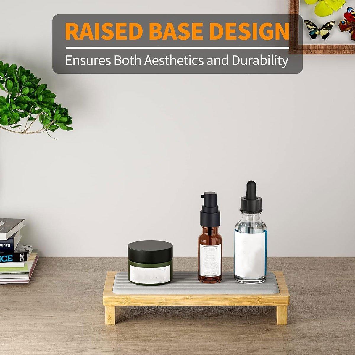 Countertop Absorbent Drainage Mat Sink Splash Pad Bathroom Tray Water Catcher - White