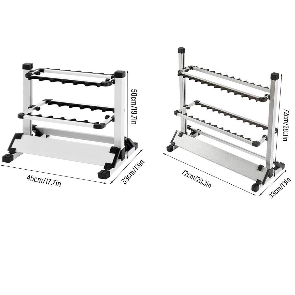 12/24 Hole Multi Functional Fishing Rod Holder Storage Rack Display Organizer - 12Holes