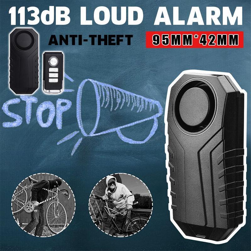 Wireless Anti-Theft Alarm with Remote for Bike Scooter Motorcycle 113dB