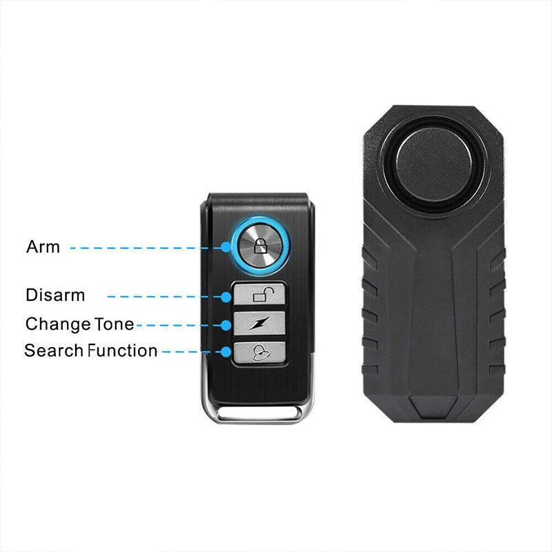 Wireless Anti-Theft Alarm with Remote for Bike Scooter Motorcycle 113dB