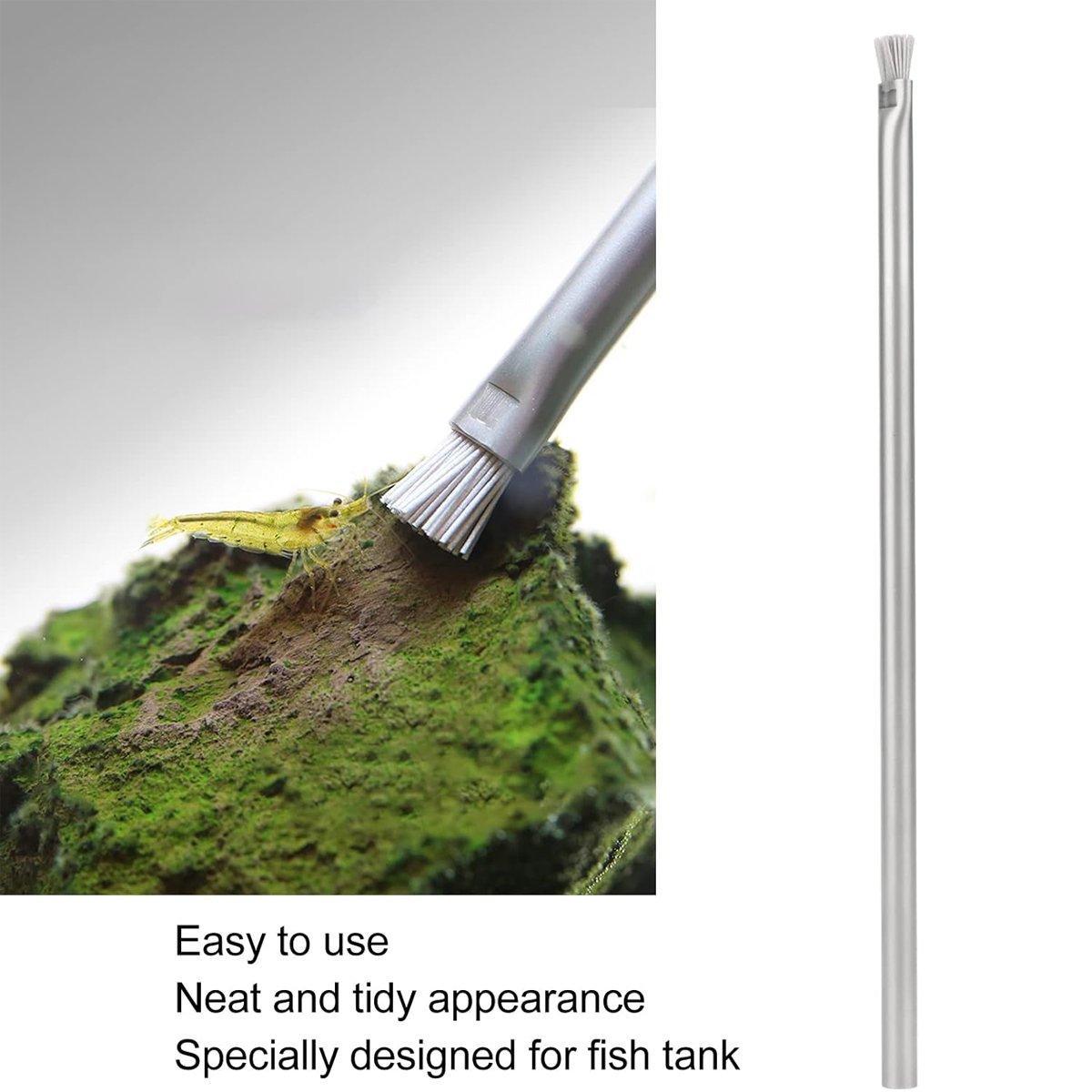 Algae Cleaning Brush for Stone Wood Aquarium Water Grass Landscaping - Stainless Steel Brush Wire-15cm