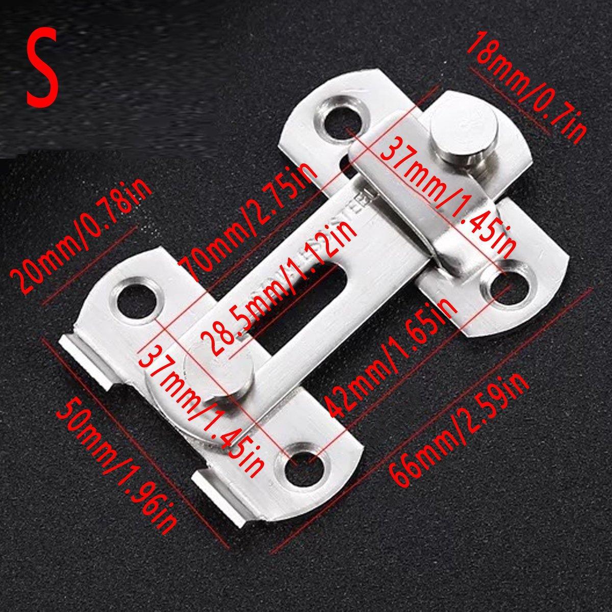 2 Sets 90 Degree Sliding Door Latch Lock Catch Kit for Home Use - Right-Angle-Black-S