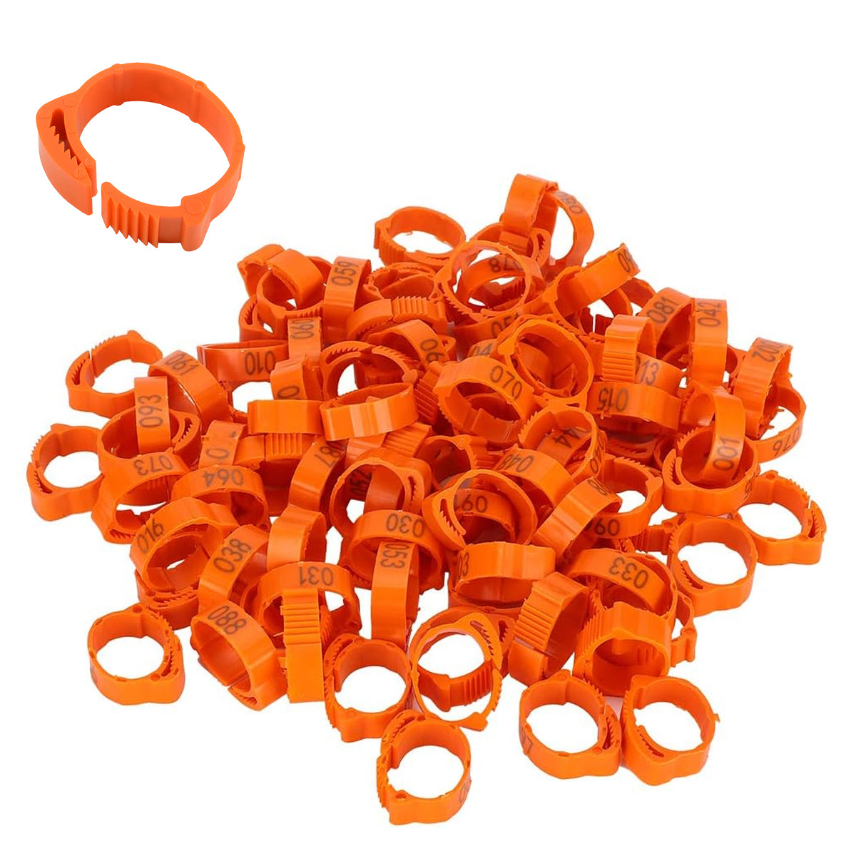 Chicken Duck Goose Leg Rings 100pcs Numbered Ankle Bands Bird ID Tags Farm Use - Green