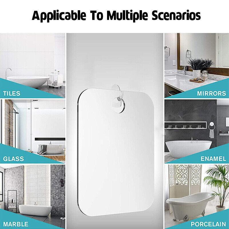 Fogless Polycarbonate Shower Mirror 172×132mm Anti-Fog Shaving Mirror