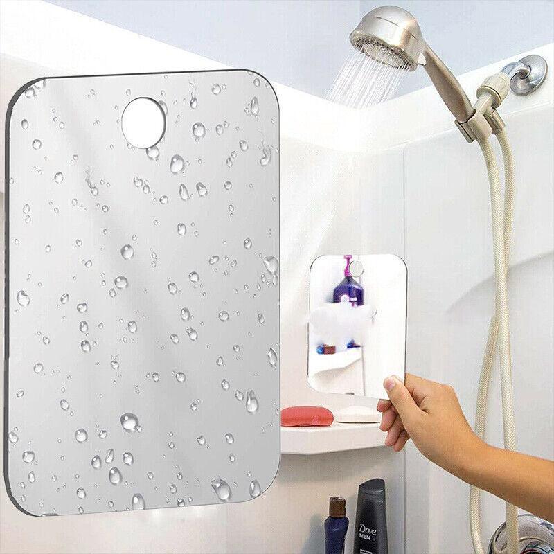 Fogless Polycarbonate Shower Mirror 172×132mm Anti-Fog Shaving Mirror