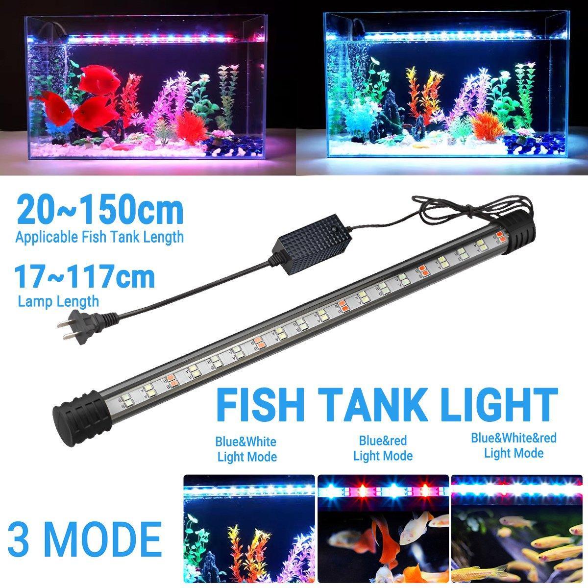 Aquarium Fish Tank Light LED Waterproof Full Spectrum Aqua Lamp RGB - 27cm 44Led