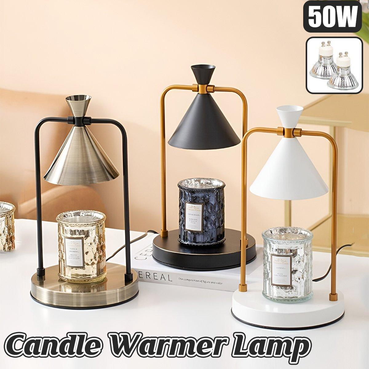Retro Aromatherapy Table Lamp Dimmable Metal Scented Wax Lamp for Bedroom - Black