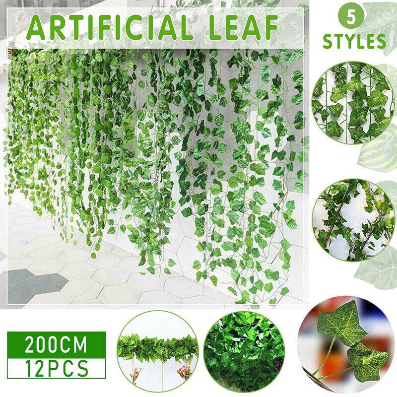 12 X 2M Artificial Ivy Vine Fake Foliage Flower Hanging Leaf Garland Plant Party - Sweet Potato Leaves