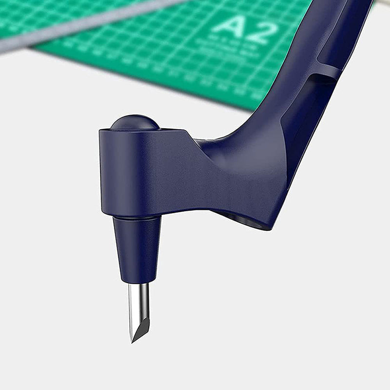 360-Degree Rotating Craft Cutting Tool with Precision Blade for Craft Art - Blue