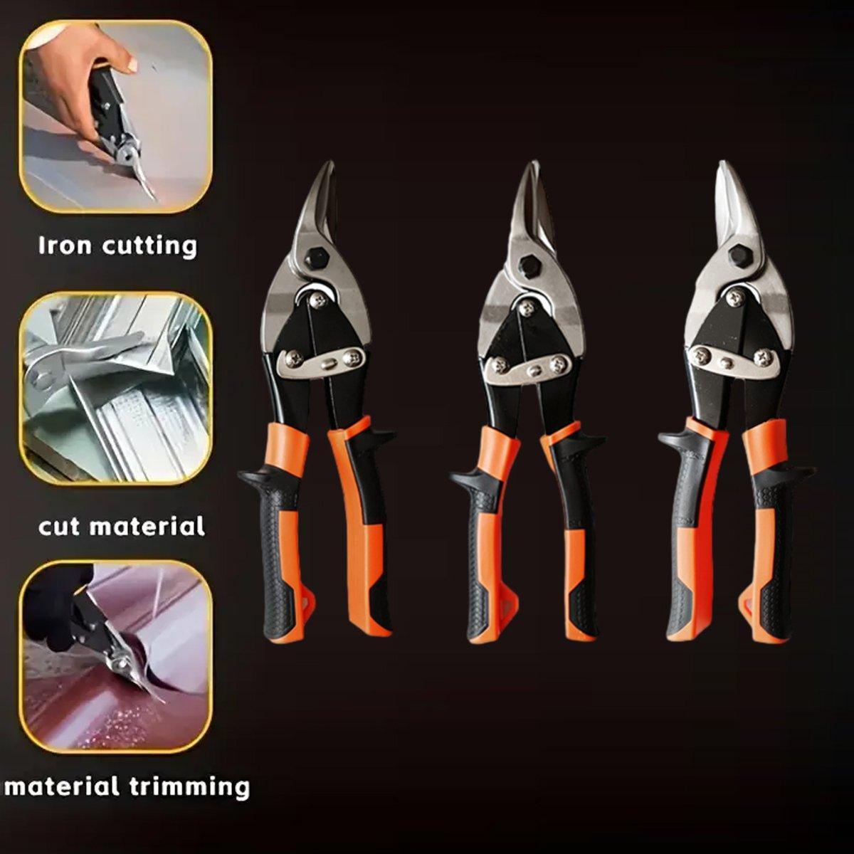 250mm Aviation Tin Snip Heavy Duty Metal Cutting Shears Industrial Scissors Tool - Straight scissors