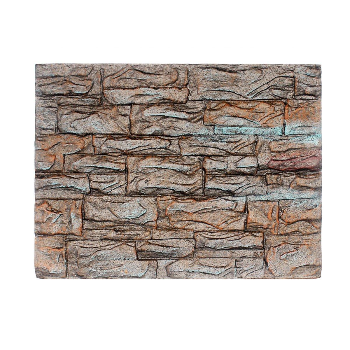 Pet Reptile Tank Board 3D Foam Backgrounds and Habitat Decoration 9 Styles - E