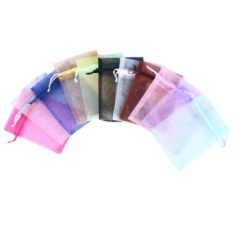 50PCS Organza Bag Sheer Bags Jewellery Wedding Candy Packaging Sheer Bags 10*15 cm - White/50PCS
