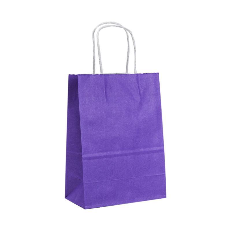 20pcs Small Kraft Paper Gift Bags with Handles for Shopping Party Favour - Blue