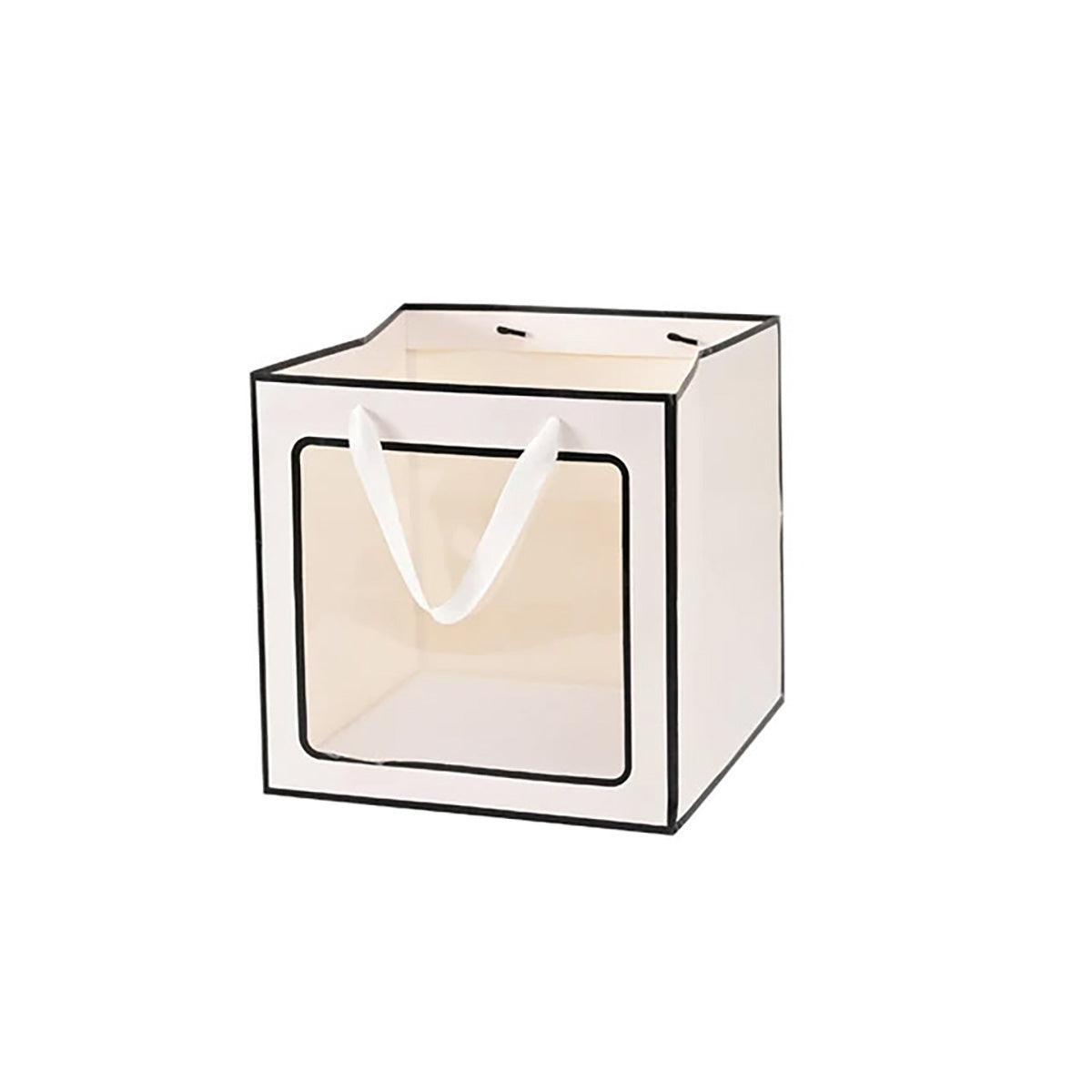 20PCS Open Window for Flower Doll Wedding Gift Transparent Square Packaging Bag - Black 30-30-30cm